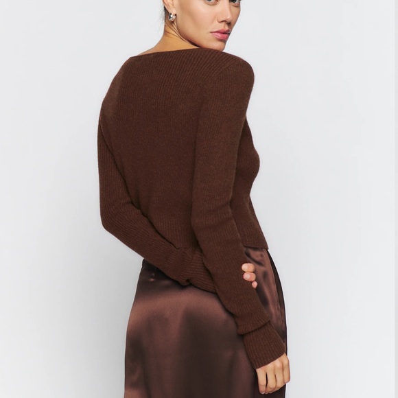 Reformation Antoinette Cashmere Tie Front Cardigan - Picture 3 of 6